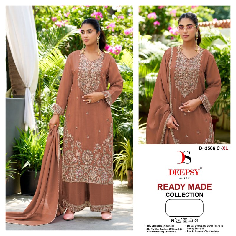 D 3566 A To D By Deepsy Viscose Tissue Silk Pakistani Readymade Suits 